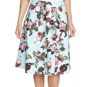 Cece by Cynthia Steffe Blue Pink Floral Full Skirt